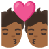 💏🏾 kiss: medium-dark skin tone display on Google